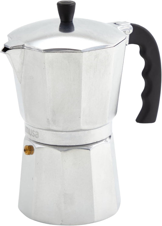 IMUSA USA B120-42V Aluminum Espresso Stovetop Coffeemaker 3-Cup, Silver (Pack of 1)