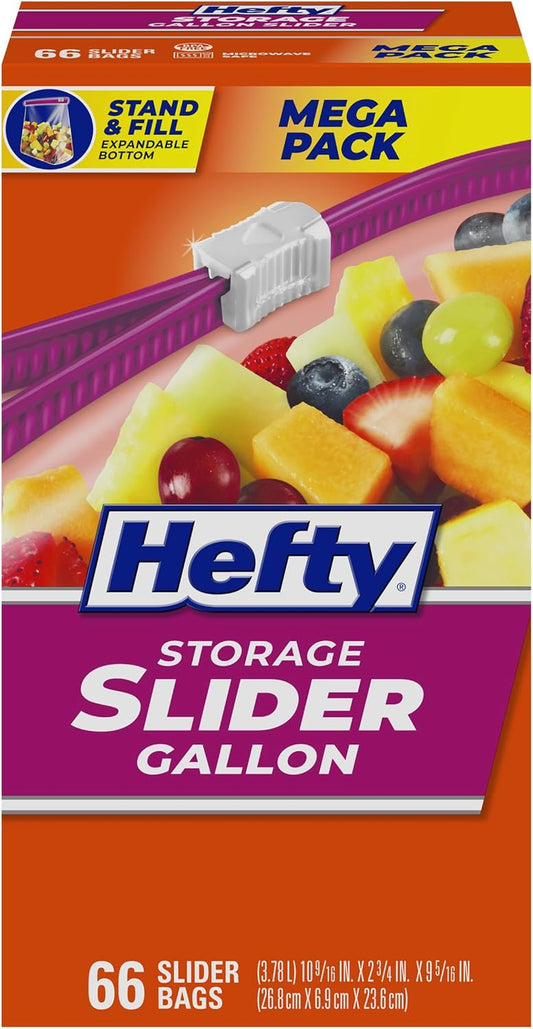 Hefty Slider Storage Bags, Gallon Size, 66 Count